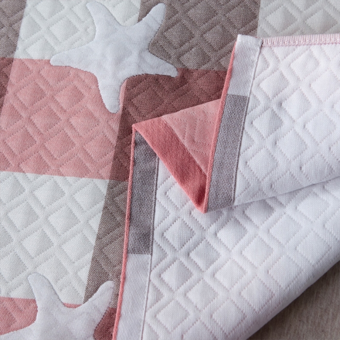 91家纺网 家纺一手货源 找家纺 朴尔 2021新款优棉格调风三层纱布枕巾 星语心愿-粉