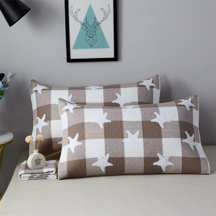 91家纺网 家纺一手货源 找家纺 朴尔 2021新款优棉格调风三层纱布枕巾 星语心愿-咖