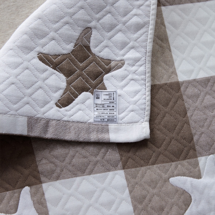 91家纺网 家纺一手货源 找家纺 朴尔 2021新款优棉格调风三层纱布枕巾 星语心愿-咖