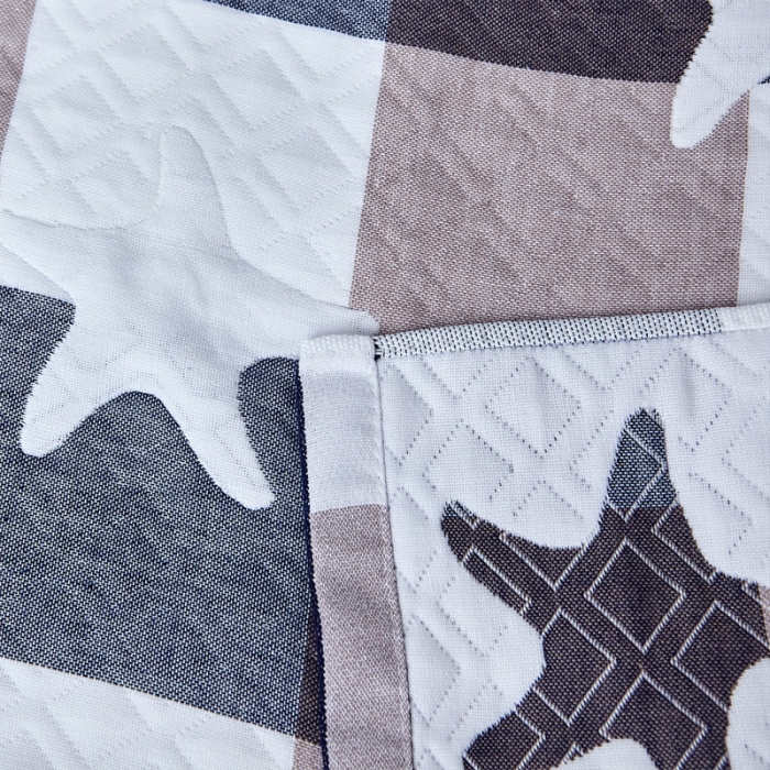 91家纺网 家纺一手货源 找家纺 朴尔 2021新款优棉格调风三层纱布枕巾 星语心愿蓝