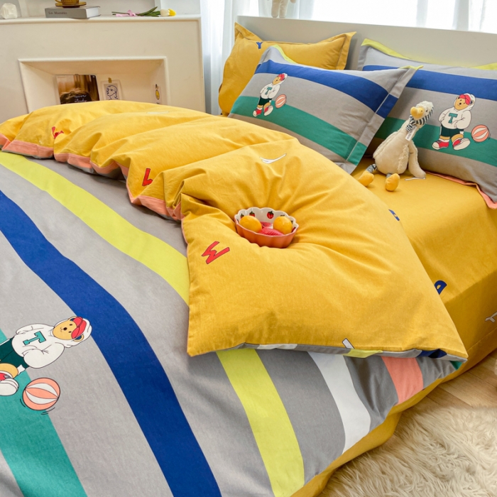 91家纺网 家纺一手货源 找家纺 金爱家 2021新款大版秋冬纯棉磨毛四件套 追光