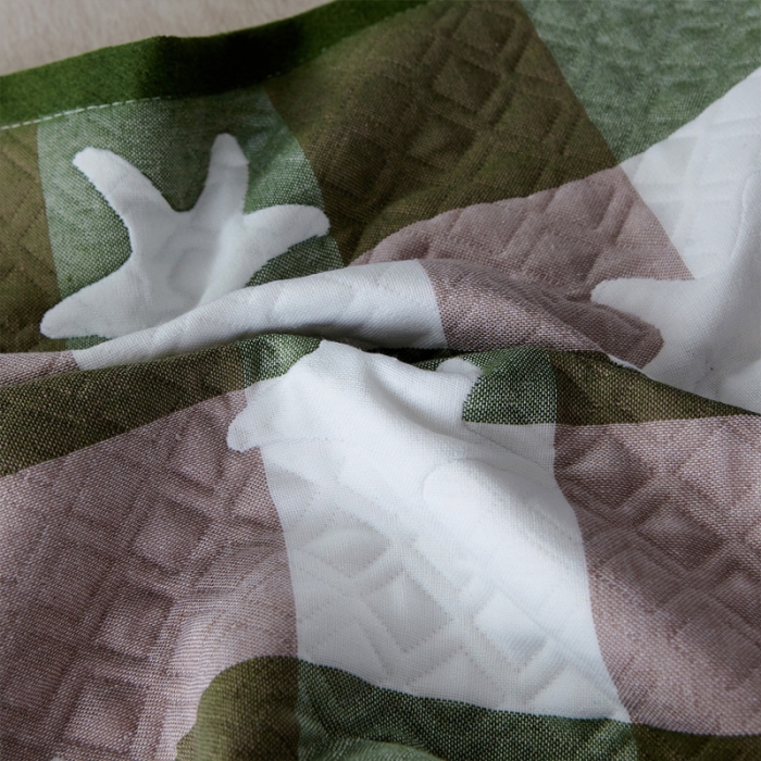 91家纺网 家纺一手货源 找家纺 朴尔 2021新款优棉格调风三层纱布枕巾 星语心愿-绿