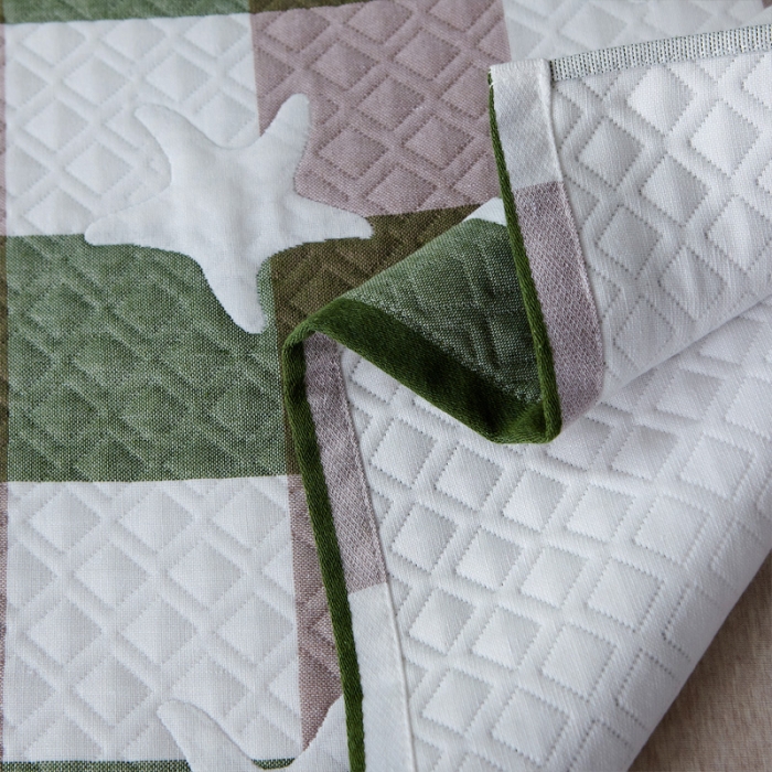 91家纺网 家纺一手货源 找家纺 朴尔 2021新款优棉格调风三层纱布枕巾 星语心愿-绿