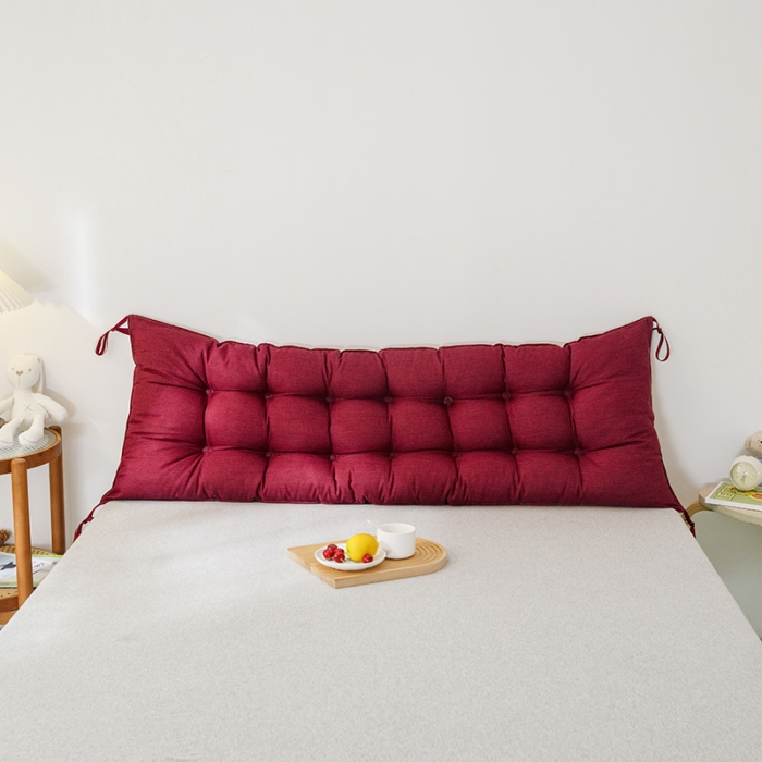 91家纺网 家纺一手货源 找家纺 永光 2021新款多功能靠垫靠背 防水酒红