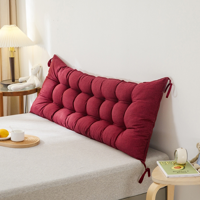 91家纺网 家纺一手货源 找家纺 永光 2021新款多功能靠垫靠背 防水酒红