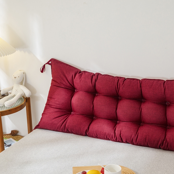 91家纺网 家纺一手货源 找家纺 永光 2021新款多功能靠垫靠背 防水酒红