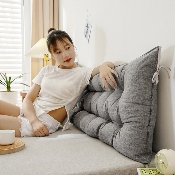 91家纺网 家纺一手货源 找家纺 永光 2021新款多功能靠垫靠背 防水浅灰