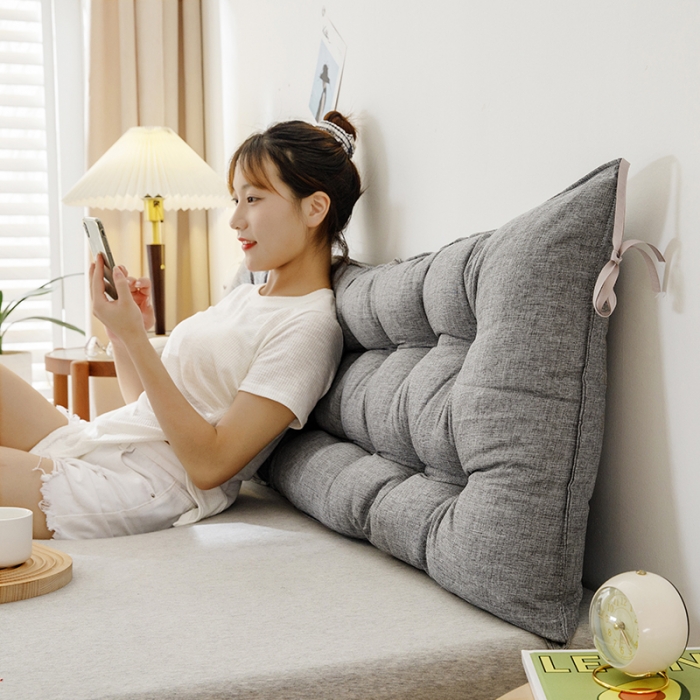 91家纺网 家纺一手货源 找家纺 永光 2021新款多功能靠垫靠背 防水浅灰