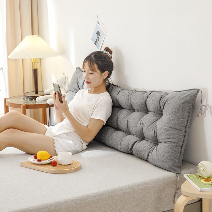 91家纺网 家纺一手货源 找家纺 永光 2021新款多功能靠垫靠背 防水浅灰