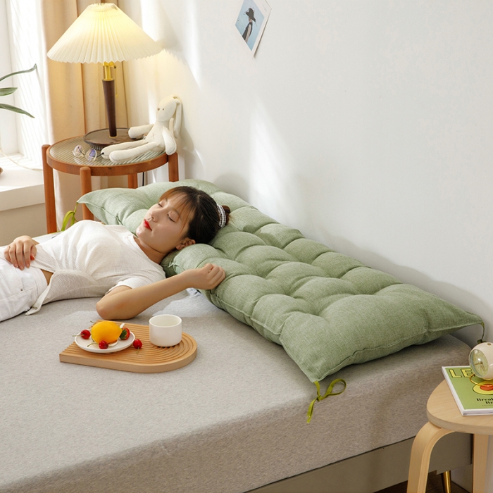 91家纺网 家纺一手货源 找家纺 永光 2021新款多功能靠垫靠背 普通仿麻草绿