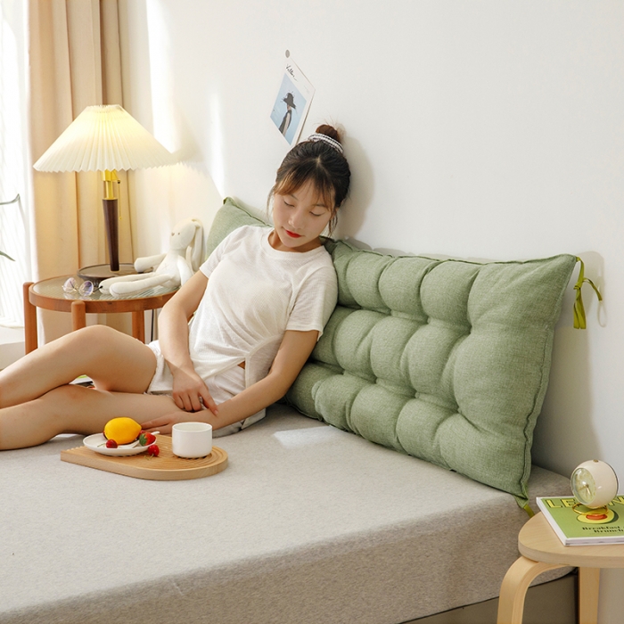 91家纺网 家纺一手货源 找家纺 永光 2021新款多功能靠垫靠背 普通仿麻草绿