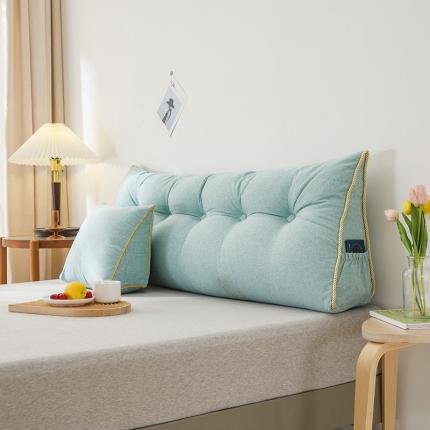 91家纺网 家纺一手货源 找家纺 （总）永光 新款亚麻三角靠垫 卧室长靠枕腰靠垫床头靠垫抱枕