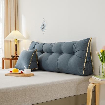 91家纺网 家纺一手货源 找家纺 （总）永光 新款亚麻三角靠垫 卧室长靠枕腰靠垫床头靠垫抱枕