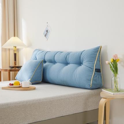 91家纺网 家纺一手货源 找家纺 （总）永光 新款亚麻三角靠垫 卧室长靠枕腰靠垫床头靠垫抱枕