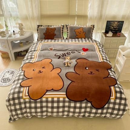 91家纺网 家纺一手货源 找家纺 （总）慕尚 2022新款北欧牛奶绒大版四件套实拍图