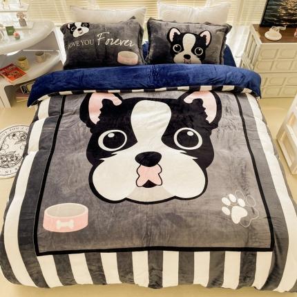 91家纺网 家纺一手货源 找家纺 （总）慕尚 2022新款北欧牛奶绒大版四件套实拍图