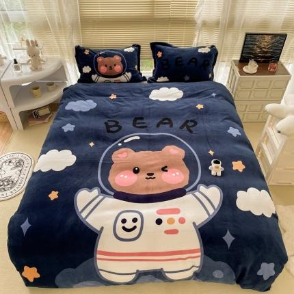 91家纺网 家纺一手货源 找家纺 （总）慕尚 2022新款北欧牛奶绒大版四件套实拍图