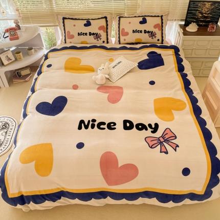 91家纺网 家纺一手货源 找家纺 （总）慕尚 2022新款北欧牛奶绒大版四件套实拍图