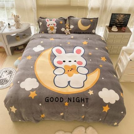 91家纺网 家纺一手货源 找家纺 （总）慕尚 2022新款北欧牛奶绒大版四件套实拍图