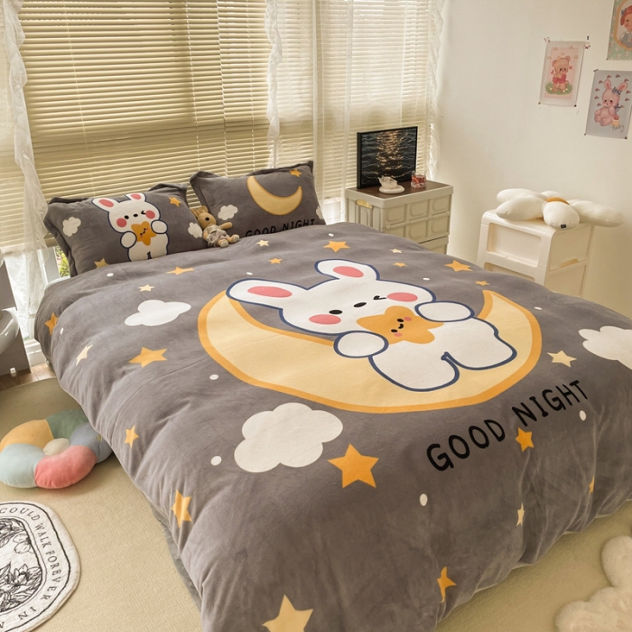 91家纺网 家纺一手货源 找家纺 （总）慕尚 2022新款北欧牛奶绒大版四件套实拍图