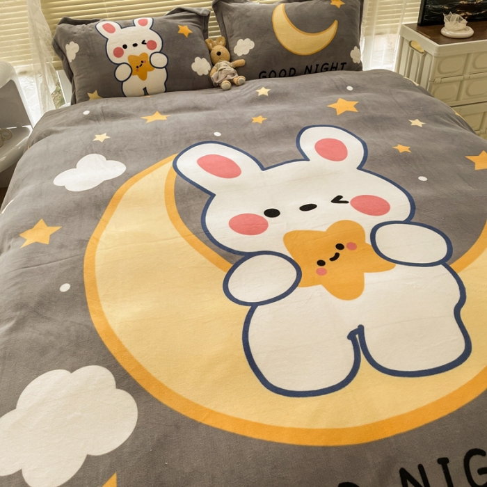 91家纺网 家纺一手货源 找家纺 （总）慕尚 2022新款北欧牛奶绒大版四件套实拍图