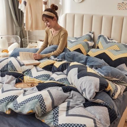 91家纺网 家纺一手货源 找家纺 （总）寐居家纺 2021新款牛奶绒单被套棚拍图