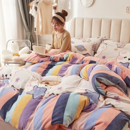 91家纺网 家纺一手货源 找家纺 （总）寐居家纺 2021新款牛奶绒单被套棚拍图