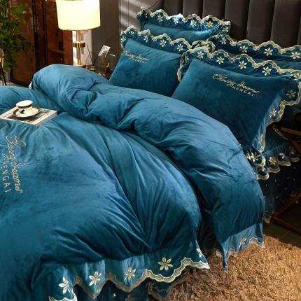 91家纺网 家纺一手货源 找家纺 （总）恒爱恒爱2021新款轻奢系列刺绣款被套枕套