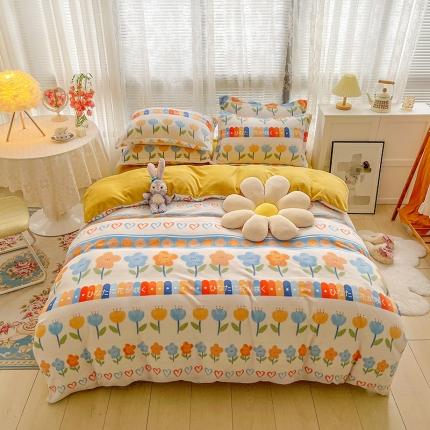 91家纺网 家纺一手货源 找家纺 寐居家纺 2021新款牛奶绒单被套实拍图 小时代