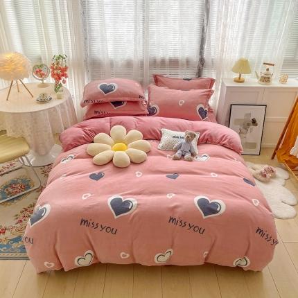 91家纺网 家纺一手货源 找家纺 寐居家纺 2021新款牛奶绒单被套实拍图 永恒的爱