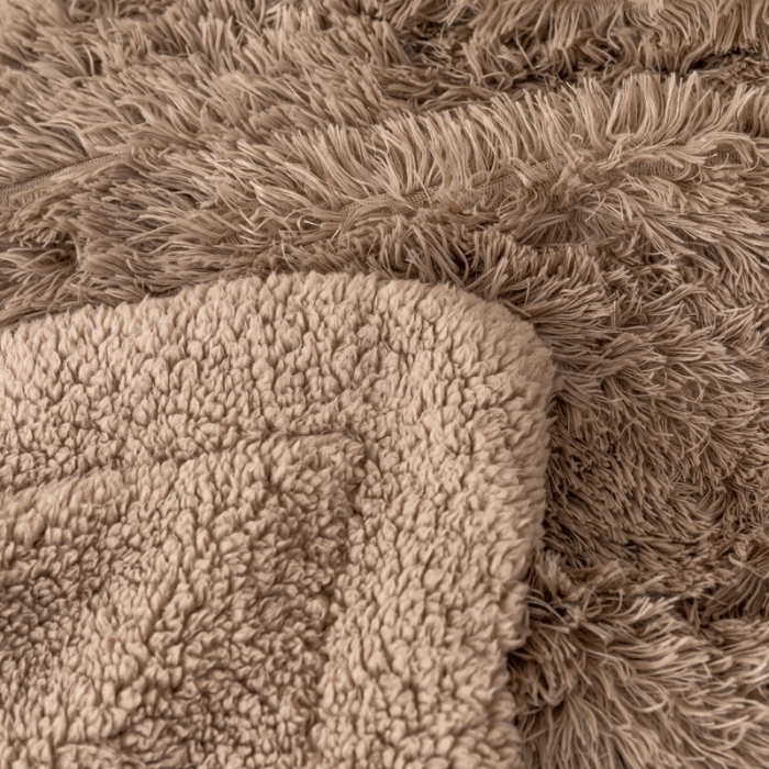 91家纺网 家纺一手货源 找家纺 卡奥 欧式纯色长毛羊羔绒毛毯沙发毯子加厚盖毯空调毯 浅奶咖