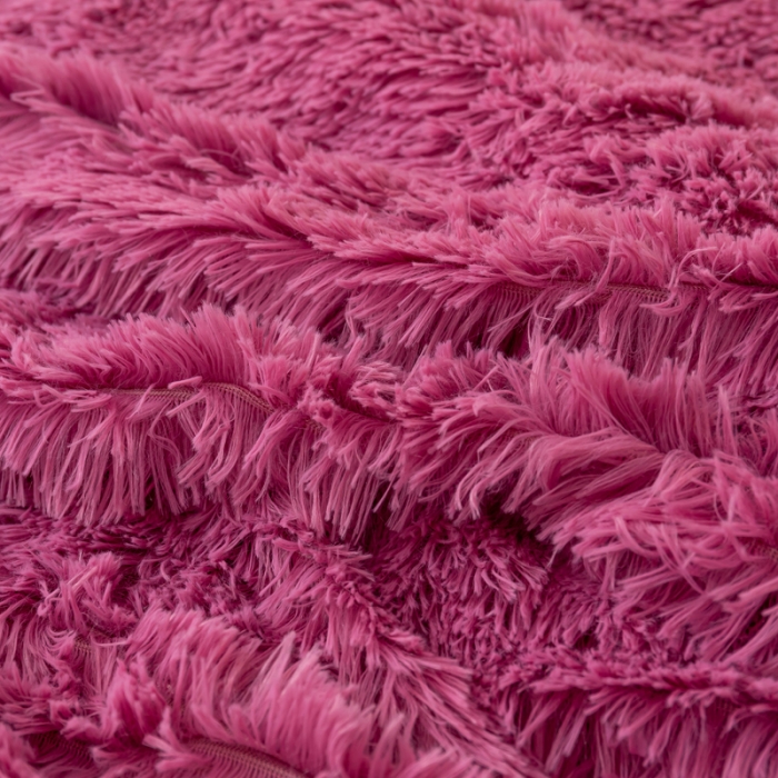 91家纺网 家纺一手货源 找家纺 卡奥 欧式纯色长毛羊羔绒毛毯沙发毯子加厚盖毯空调毯 蔷薇粉