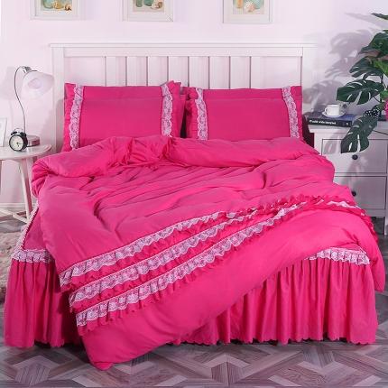 91家纺网 家纺一手货源 找家纺 （总）梦柏家纺 2021新款水洗棉蕾丝四件套