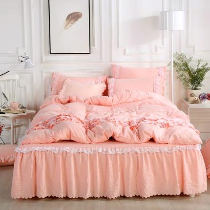 91家纺网 家纺一手货源 找家纺 （总）梦柏家纺 2021新款水洗棉蕾丝四件套