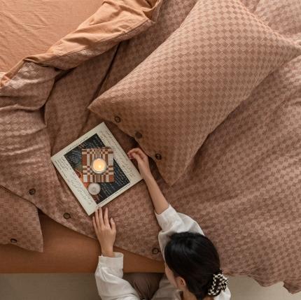 91家纺网 家纺一手货源 找家纺 （总）华超针织 2021新款棋盘华夫格四件套