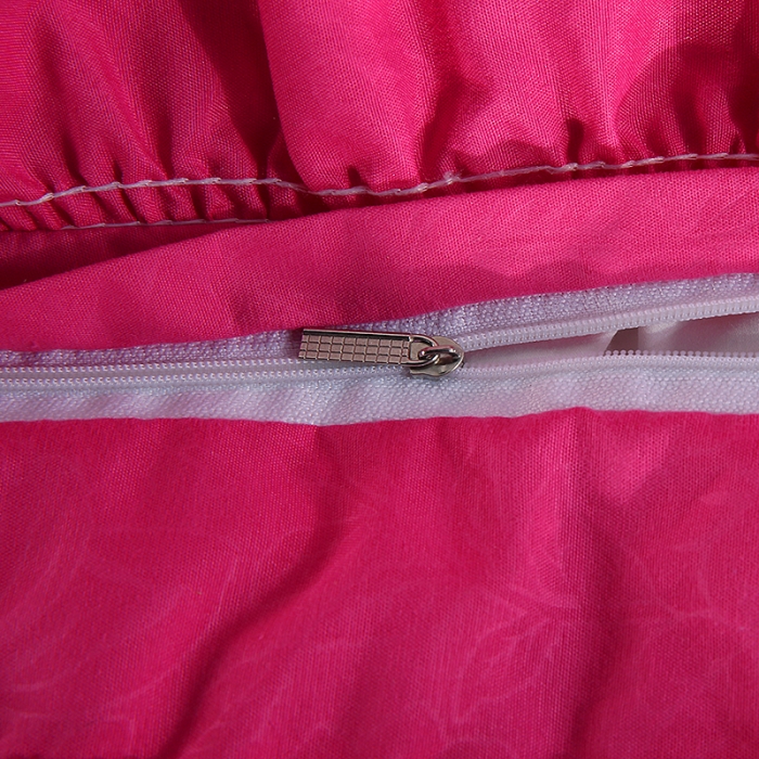 91家纺网 家纺一手货源 找家纺 梦柏家纺 2021新款水洗棉蕾丝四件套 玫红