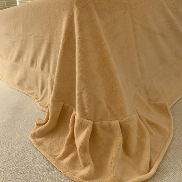 91家纺网 家纺一手货源 找家纺 慕尚家纺 2022新款泰迪绒刺绣款牛奶绒四件套 星月米黄