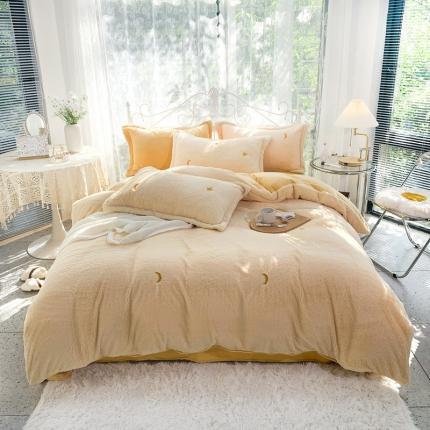 91家纺网 家纺一手货源 找家纺 （总）慕尚家纺 2022新款泰迪绒刺绣款牛奶绒四件套