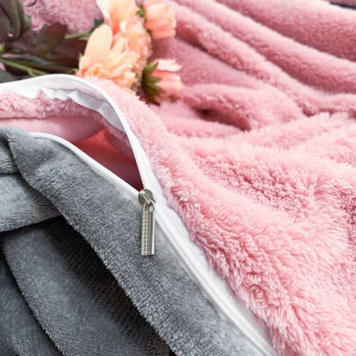 91家纺网 家纺一手货源 找家纺 慕尚家纺 2022新款泰迪绒刺绣款牛奶绒四件套 爱心粉