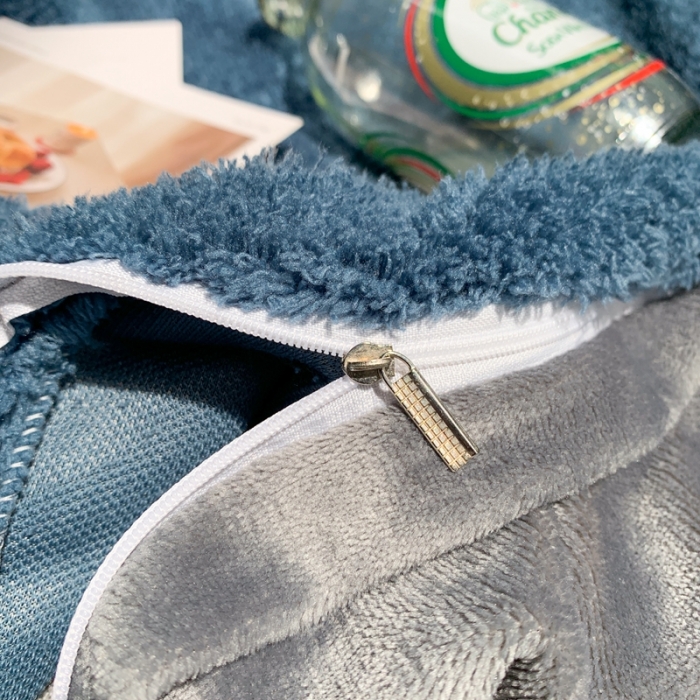 91家纺网 家纺一手货源 找家纺 慕尚家纺 2022新款泰迪绒刺绣款牛奶绒四件套 星月蓝