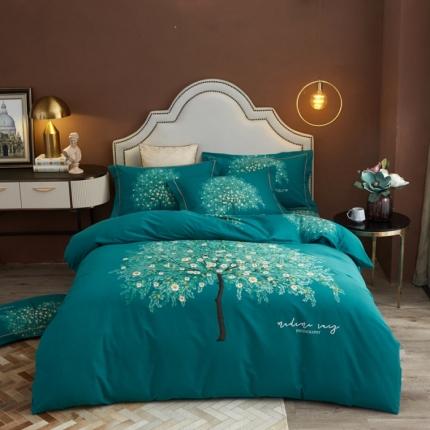 91家纺网 家纺一手货源 找家纺 （总）惠居家 2022大版全棉磨毛四件套中国风花卉