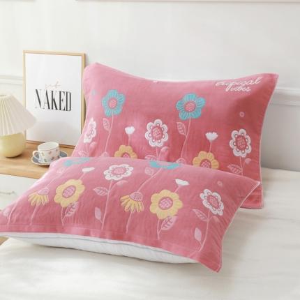 91家纺网 家纺一手货源 找家纺 （总）朴尔家纺 2021新款柔棉花间风系列三层纱布枕巾