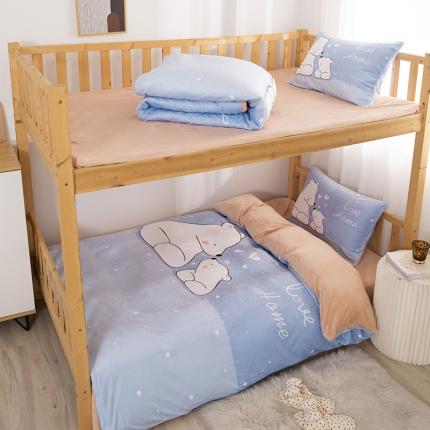 91家纺网 家纺一手货源 找家纺 （总）宅部落2021新款大版卡通牛奶绒法莱绒三四件套