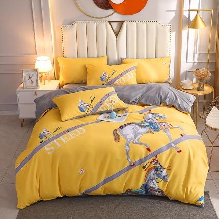 91家纺网 家纺一手货源 找家纺 八零年代 2021新款植物羊绒+水晶绒保暖四件套 一马当先