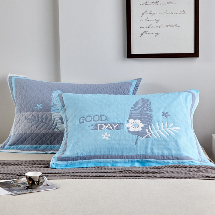 91家纺网 家纺一手货源 找家纺 （总）朴尔家纺 2021新款彩色糖果系列纯棉三层纱布枕巾/对