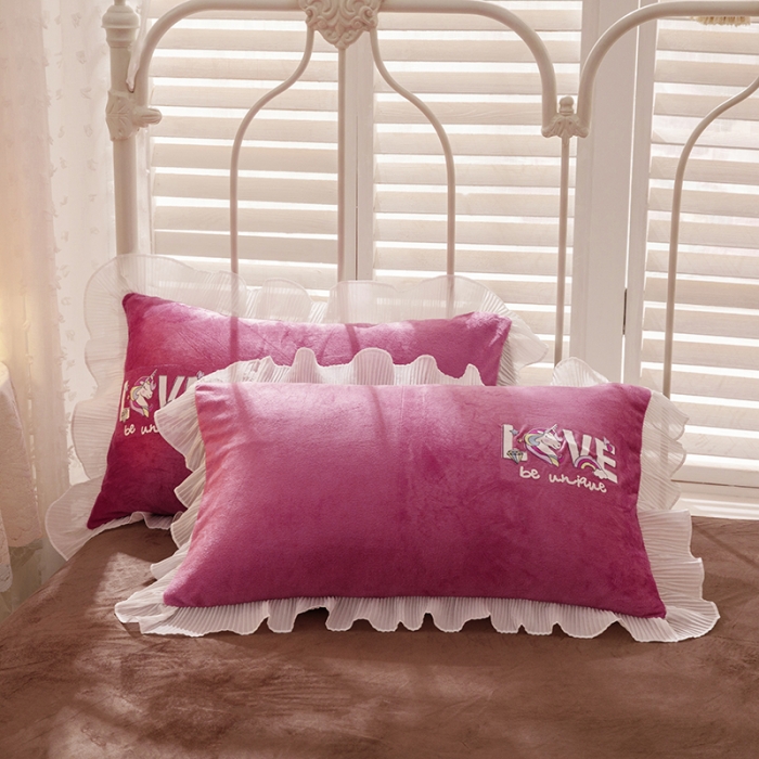 91家纺网 家纺一手货源 找家纺 纽缦 新款韩版水晶绒床单四件套法莱水晶牛奶 独角兽豆沙咖