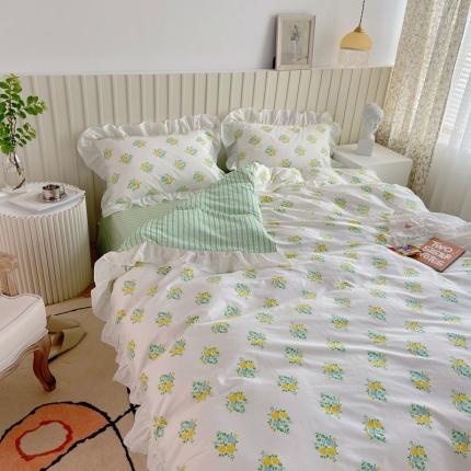 91家纺网 家纺一手货源 找家纺 （总）希文 2021新款全棉印花花边款四件套