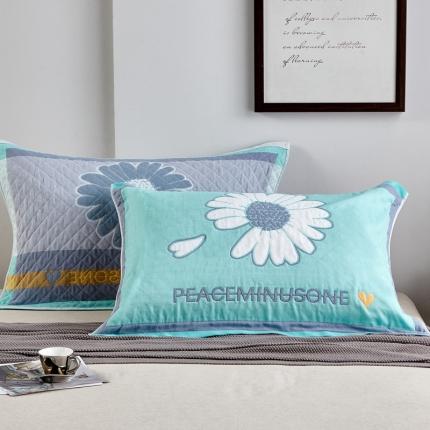 91家纺网 家纺一手货源 找家纺 朴尔家纺 新款彩色糖果系列纯棉三层纱布枕巾/对 清新甘菊绿