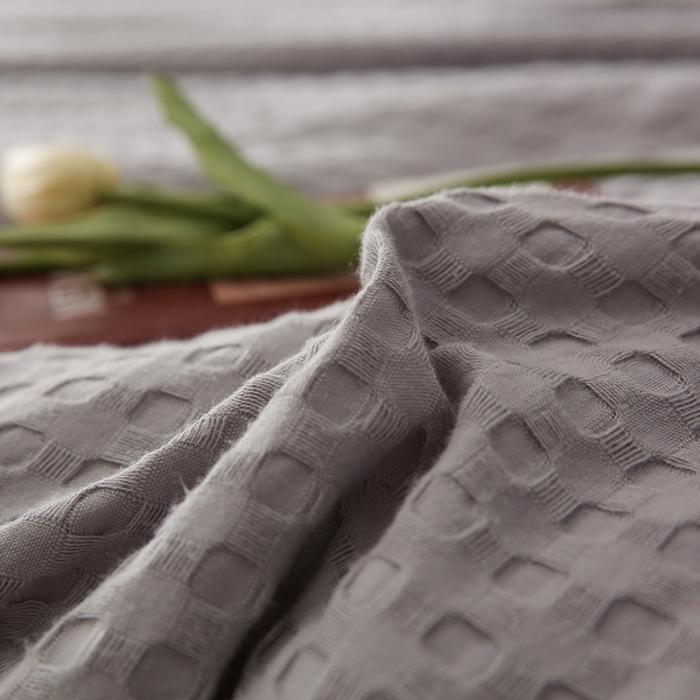 91家纺网 家纺一手货源 找家纺 日式无印风高端纯棉华夫格水洗棉全棉有质检简约四件套