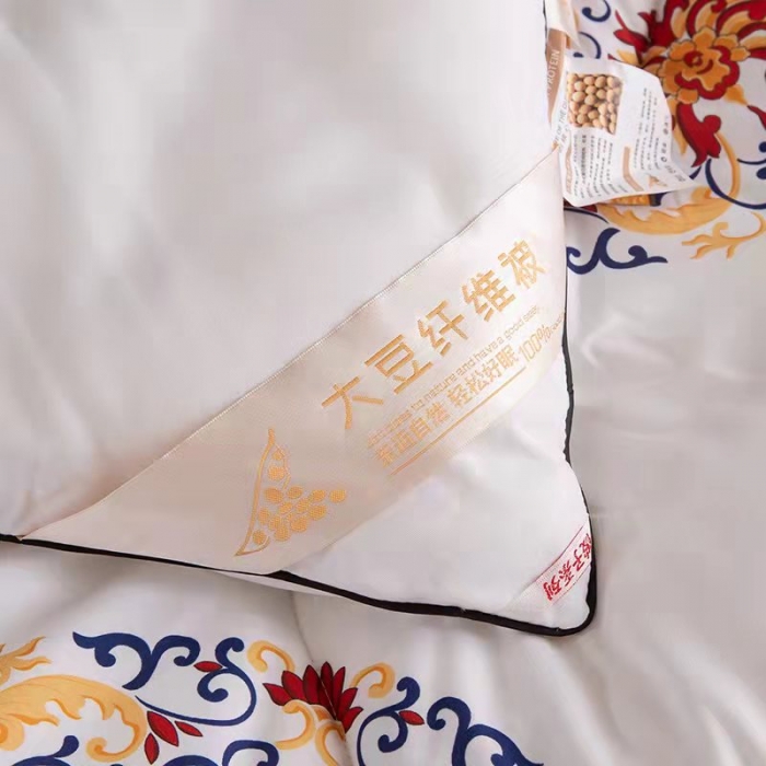 91家纺网 家纺一手货源 找家纺 2021缦卡琳新款国潮系列大豆被子被芯春秋被冬被 吉祥